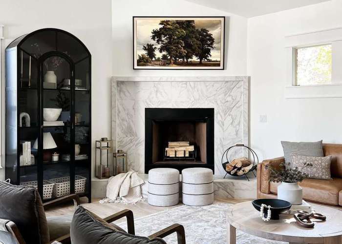 How to decorate a corner fireplace living room