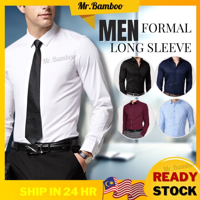 Mens black slim fit dress shirt