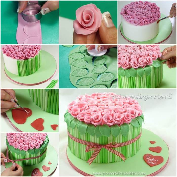 How to make rose flower for cake decoration