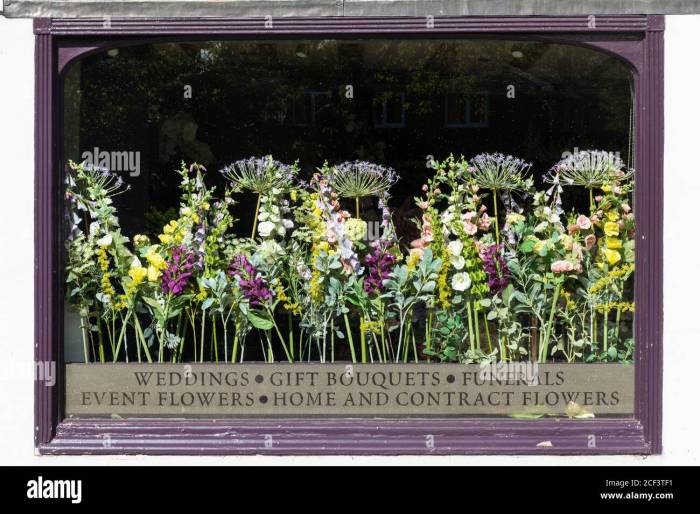 How to decorate a window for flower shop