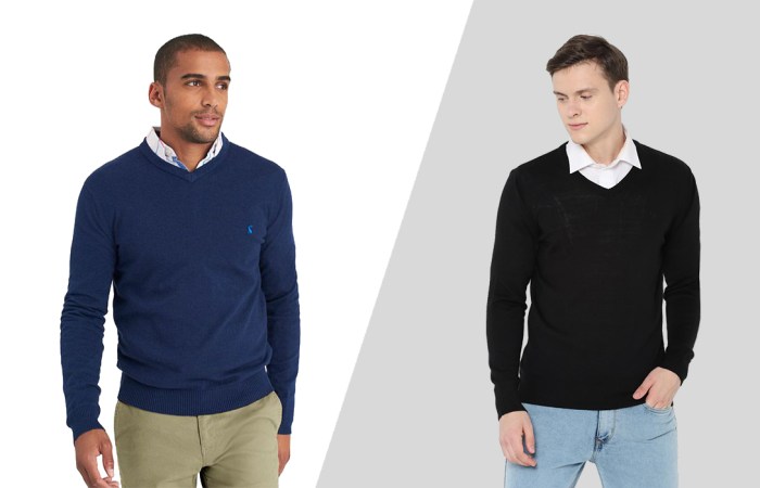 Sweater with dress shirt men