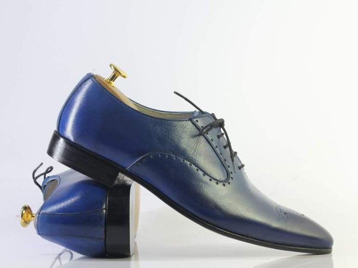 Mens blue leather dress shoes