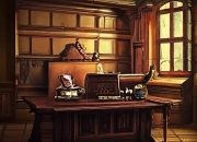 Desain kantor interior tema vintage