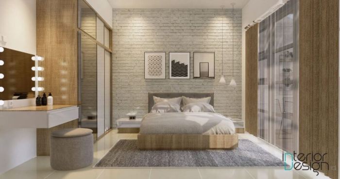 Kamar desain lantai tidur sketsa ukuran