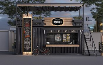 Desain interior cafe container